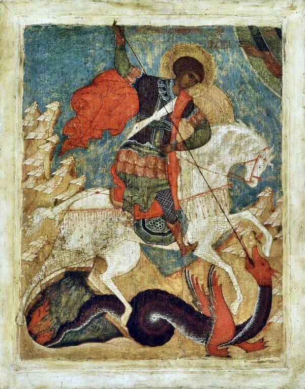 Древняя русская икона Георгия Победоносца